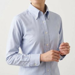 [国産生地] ピンポイントオックス-サックス（うすいブルー） #10201_写真5