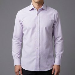 画像4 [グランディ＆ルビネッリ] 綿65％麻35％サウザンドストライプ-パープル #8106