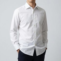 画像4 [カンクリーニ canclini]  綿57％麻43％ピンオックス・ホワイト 品番8119