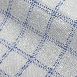 canclini | カンクリーニ [カンクリーニ canclini] 麻リネンチェック-サックス #8440 オーダーシャツ生地