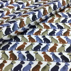 [テクスタ] リーフ柄-ブラウン×ブルー #8471_写真1